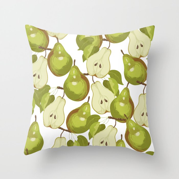 Pears Pattern Throw Pillow