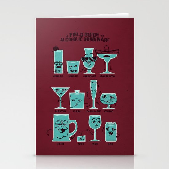 Field Guide to Alcoholic Drinkware Stationery Cards