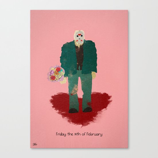 Friday the 14th of February (Monsters in Love) Canvas Print