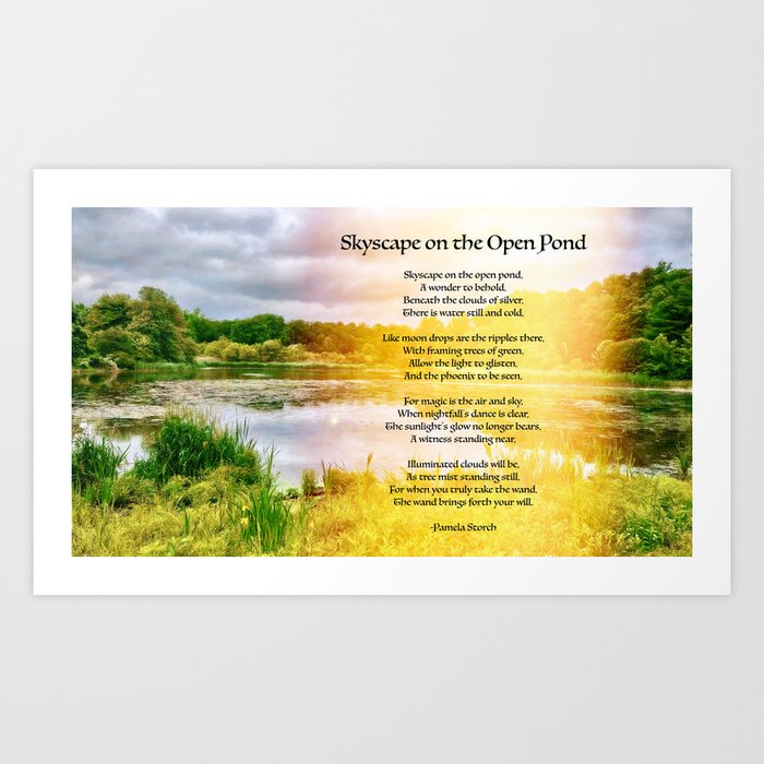 Skyscape on the Open Pond Poem Art Print