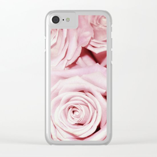 Beautiful bed of pink roses- Floral Rose Flowers Clear iPhone Case
