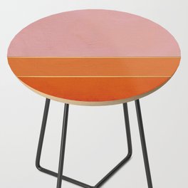 Orange, Pink And Gold Abstract Painting Side Table