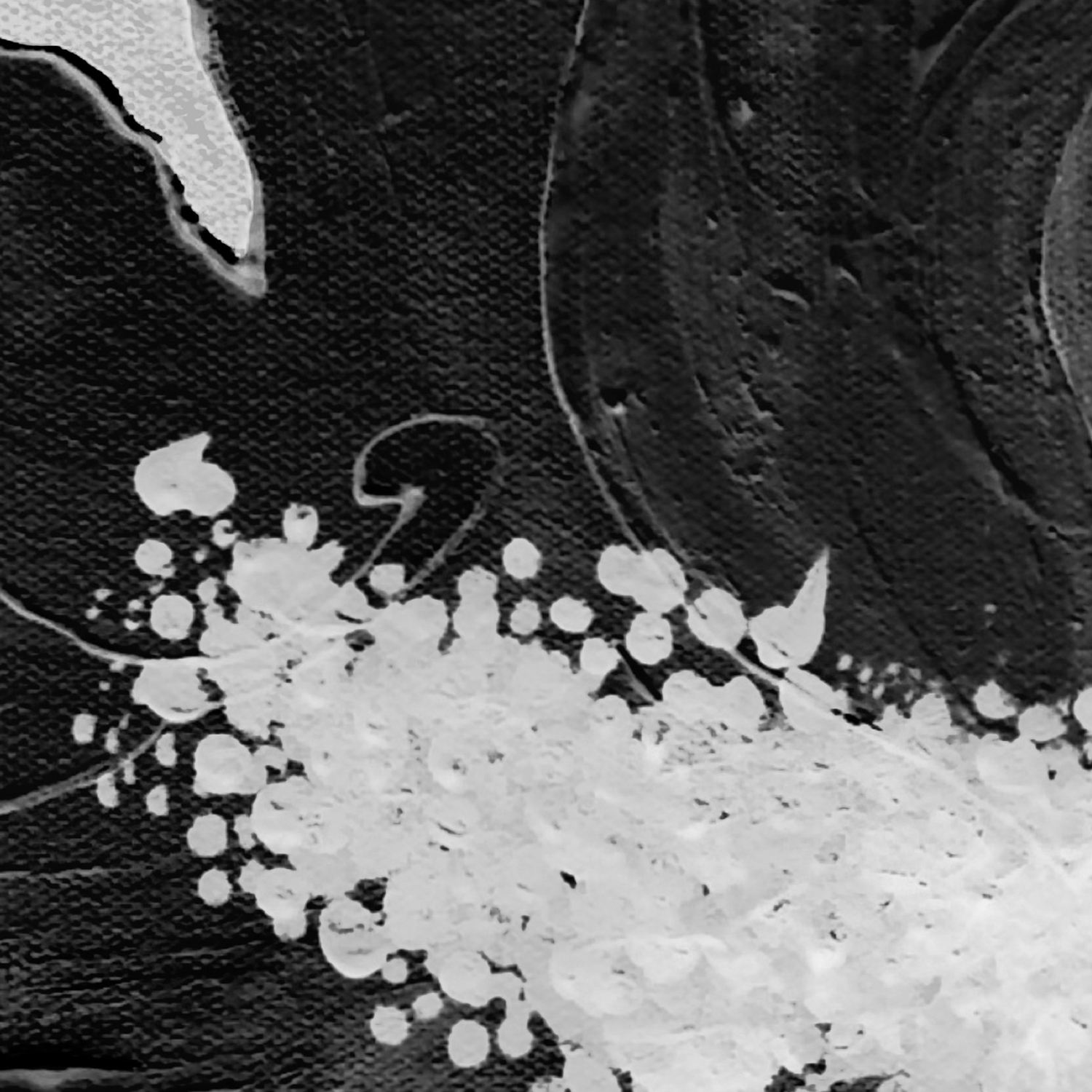 Black And White Of Birthday Acrylic Blue Orange Hibiscus Flower