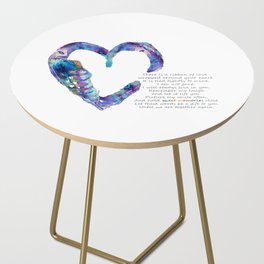 Blue Heart Art For Grief Healing - Ribbon Of Love Side Table