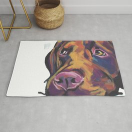 Fun Chocolate Lab Dog bright colorful Pop Art Labrador Rug
