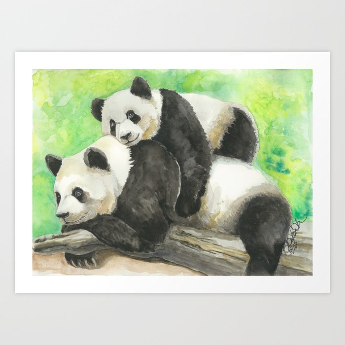 Mama And Baby Panda Art Print By Kimberley Di Penta Society6
