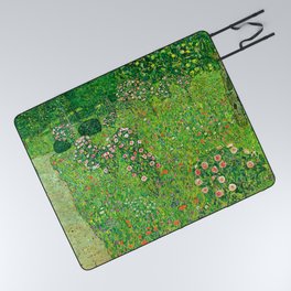 Gustav Klimt "Orchard With Roses" Picnic Blanket