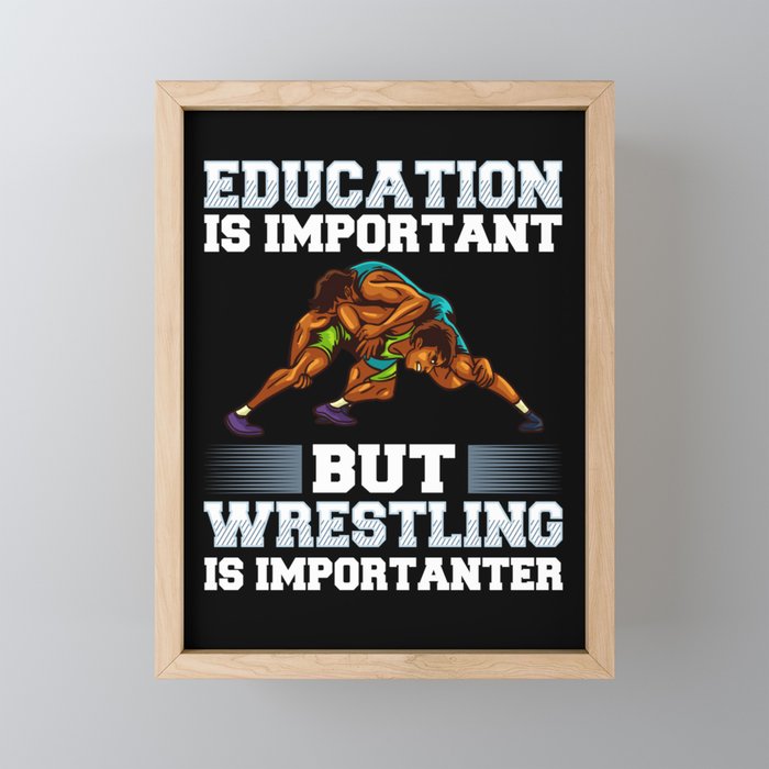 Wrestling Training Coach Team Fighter Sport Framed Mini Art Print
