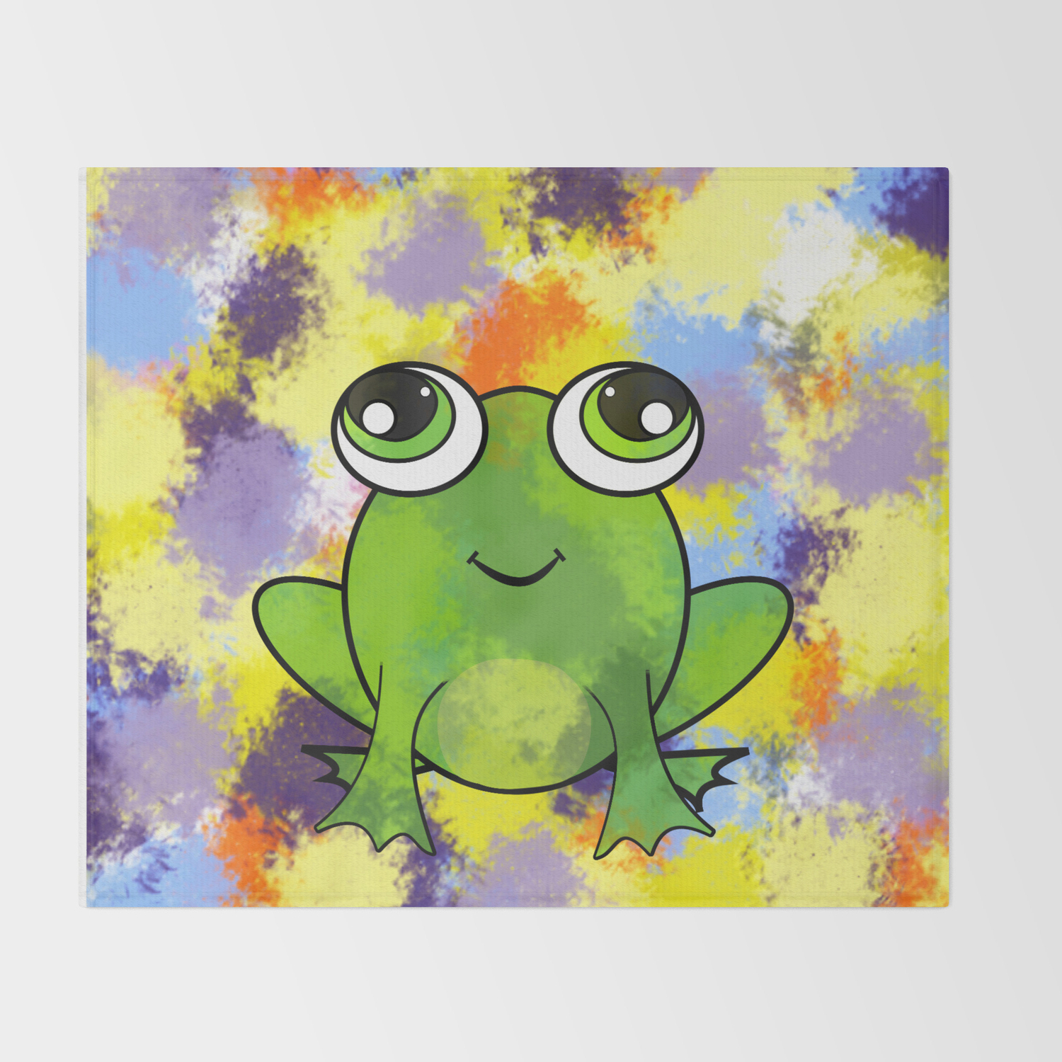 Cute Frog And Fresh Paint Throw Blanket By Cocodes Society6