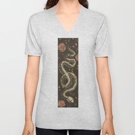 Snake Skeleton V Neck T Shirt