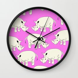 Vintage Rhino Pattern Wall Clock