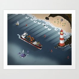 A Day on the Coast Art Print