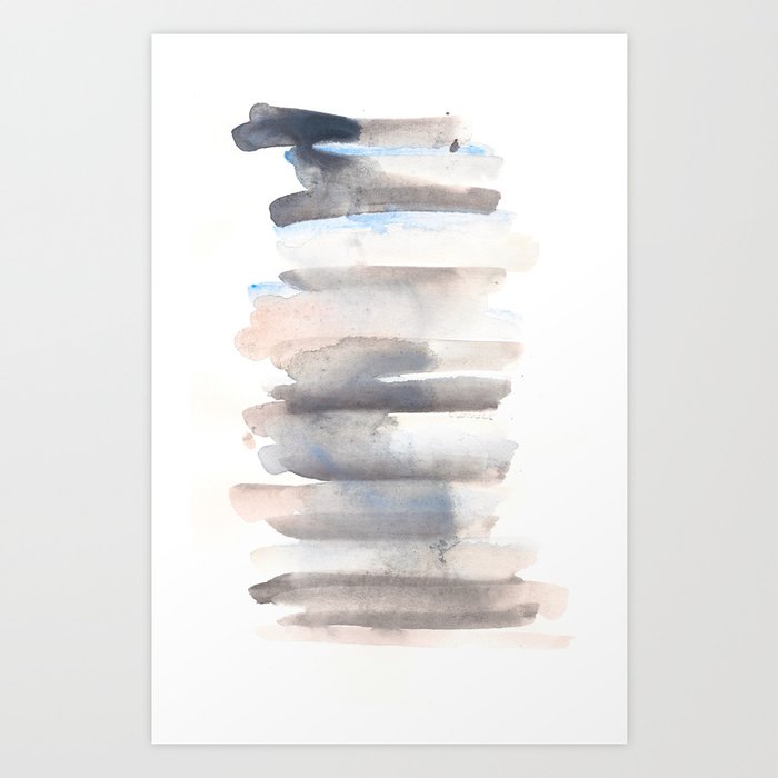  Watercolor Painting Abstract Art Valourine Minimalist Style 150129 Neutral Cool Abstract 19 Art Print