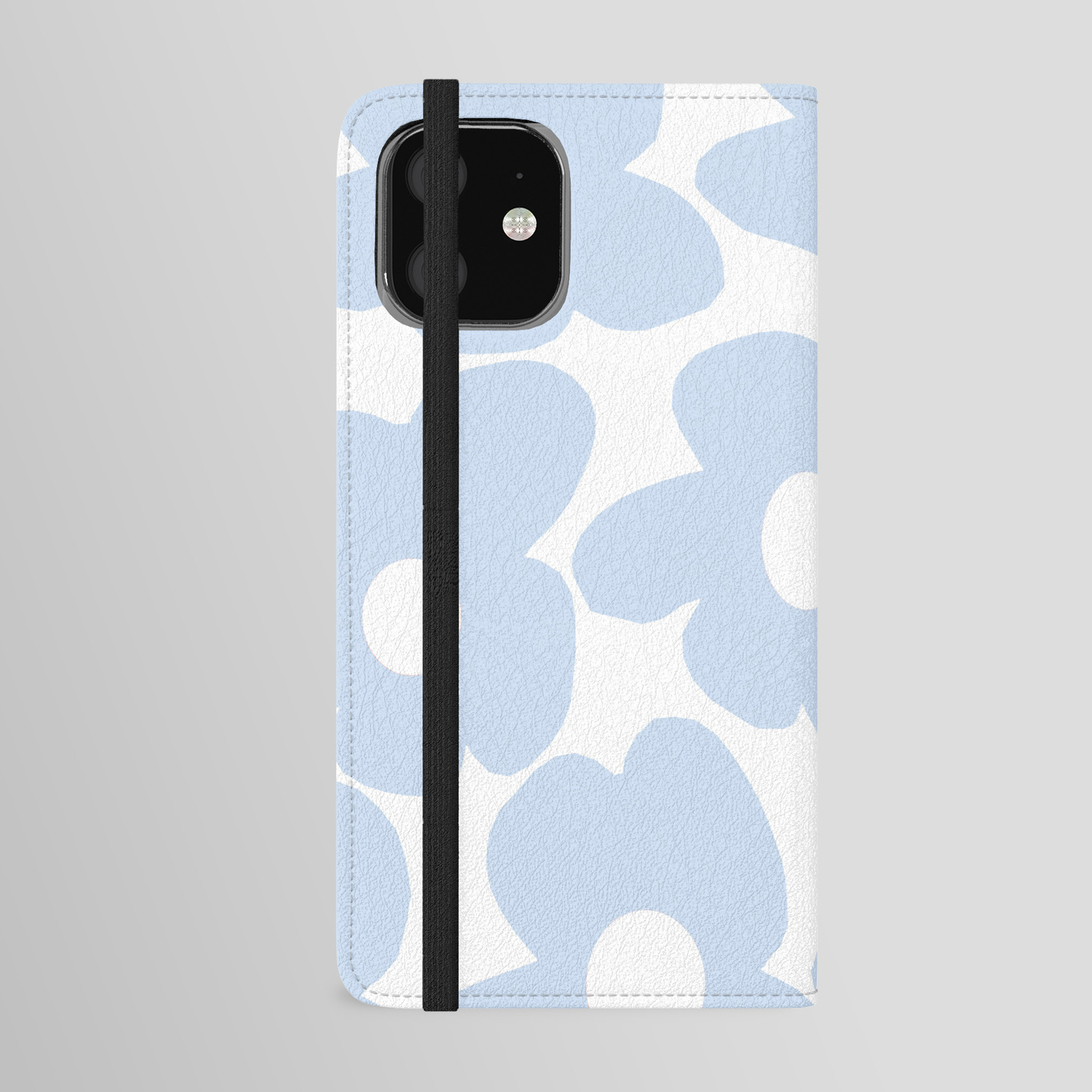 Large Baby Blue Retro Flowers White Background Decor Society6 Buyart Iphone Wallet Case By Pivivikstrm Society6