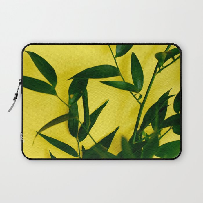 Leaves on Yellow Laptop Sleeve