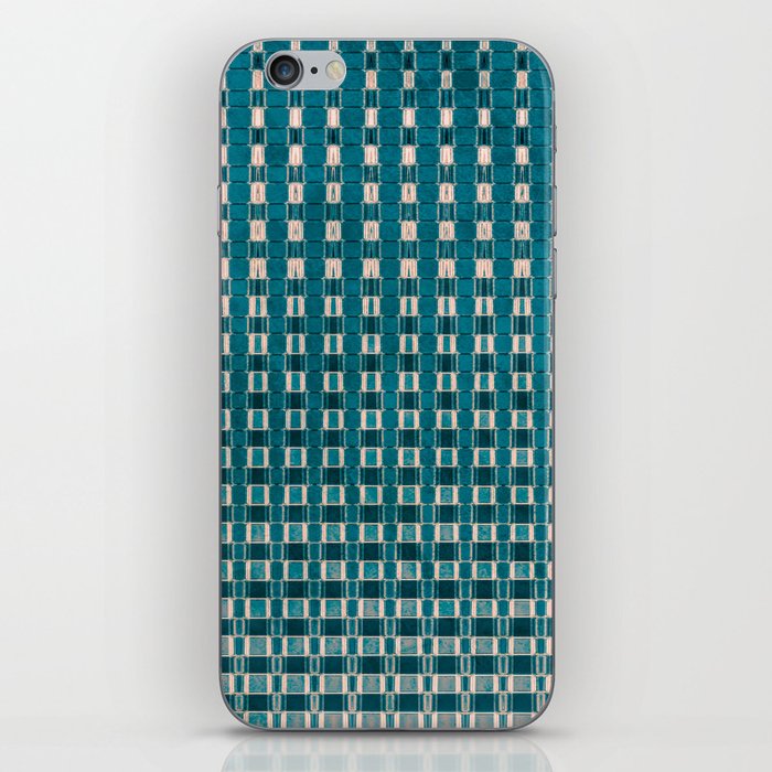 Tranquil Turquoise: Blue Plaid Pattern iPhone Skin