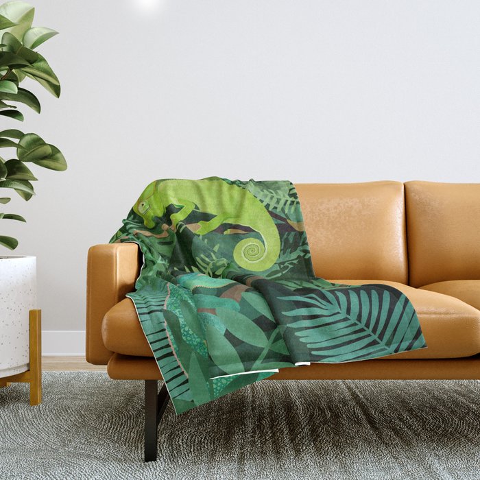 Chameleons Throw Blanket