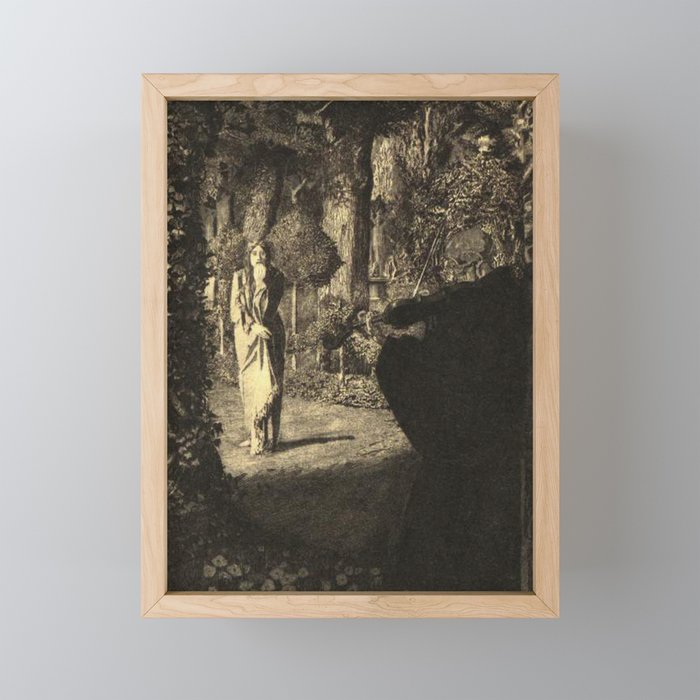  In the Park the girl and death - August Brömse Framed Mini Art Print