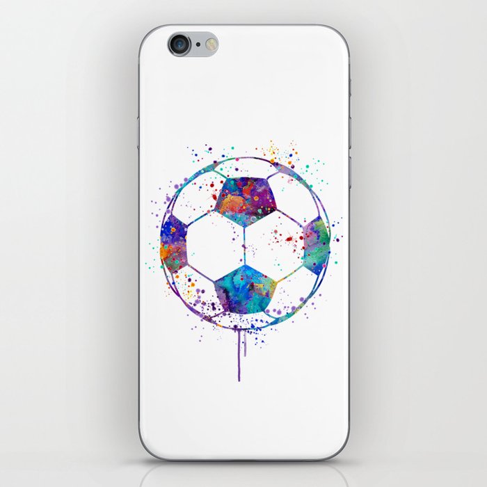 Soccer Ball Colorful Watercolor iPhone Skin