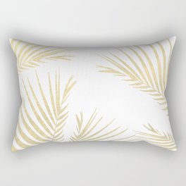 Golden cane palm leaf - gold Rectangular Pillow
