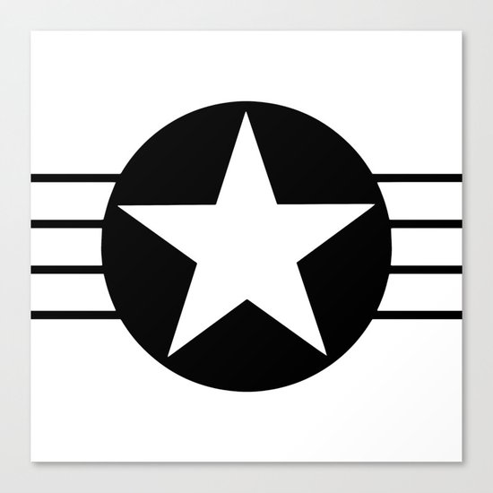 Black and white star Canvas Print