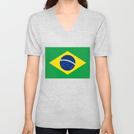 Brazilian flag of Brazil V Neck T Shirt