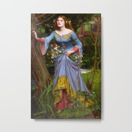 John William Waterhouse (British, 1849-1917) - OPHELIA - 1910 - Romanticism, Pre-Raphaelites - Literary painting (Shakespeare's play Hamlet) - Oil on canvas - Digitally Enhanced Version - Metal Print
