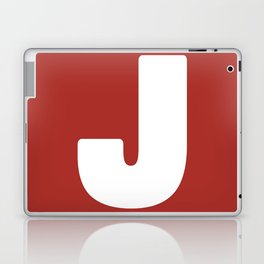 J (White & Maroon Letter) Laptop Skin