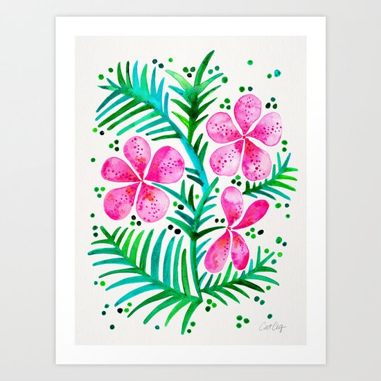 Orchid Bunch – Fuchsia & Green Palette Art Print