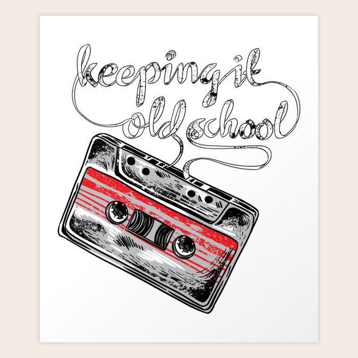 Keeping It Old School Boombox Tape 80s Music Shirt Art Print By Wwb