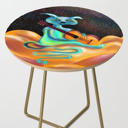 Space cat guitarist Side Table