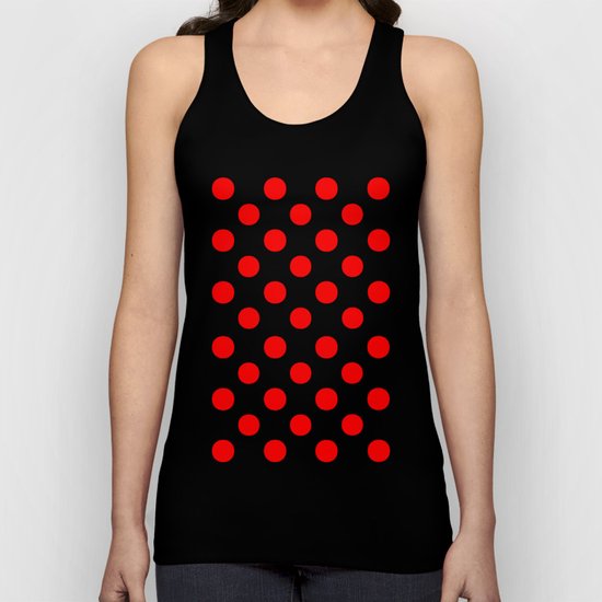 Polka Dots (Red/White) Unisex Tank Top