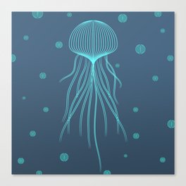 Jellyfish Blue Canvas Print