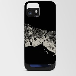 Istanbul, Turkey - Black and White City Map - Aesthetic iPhone Card Case
