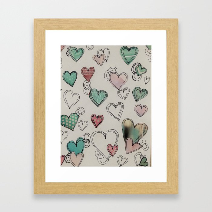 heart collage Framed Art Print