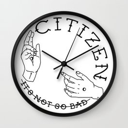 Black And White Citizen Band Edit Wall Clock