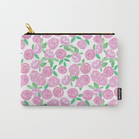 Pale pink roses . Watercolor . Carry-All Pouch