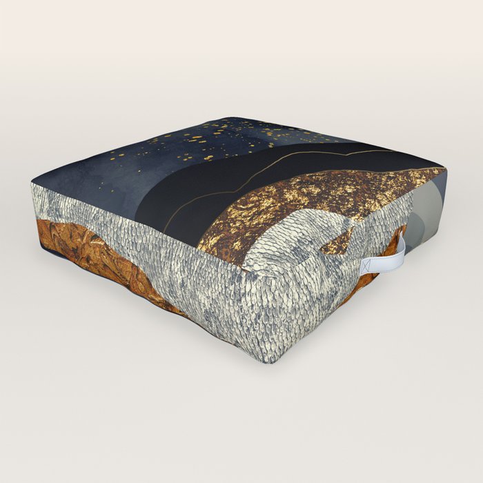 Metallic Mountains Outdoor Floor Cushion By Spacefrogdesigns Society6
