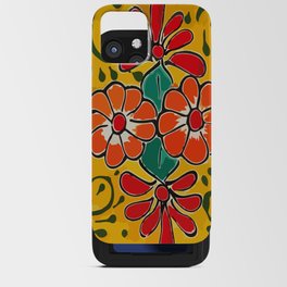 Yellow flower mexican ceramics talavera tile iPhone Card Case