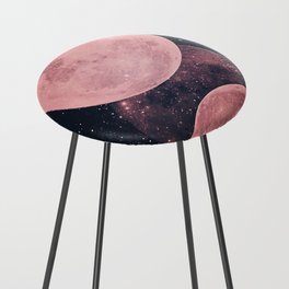 Pink Moon Phases Counter Stool
