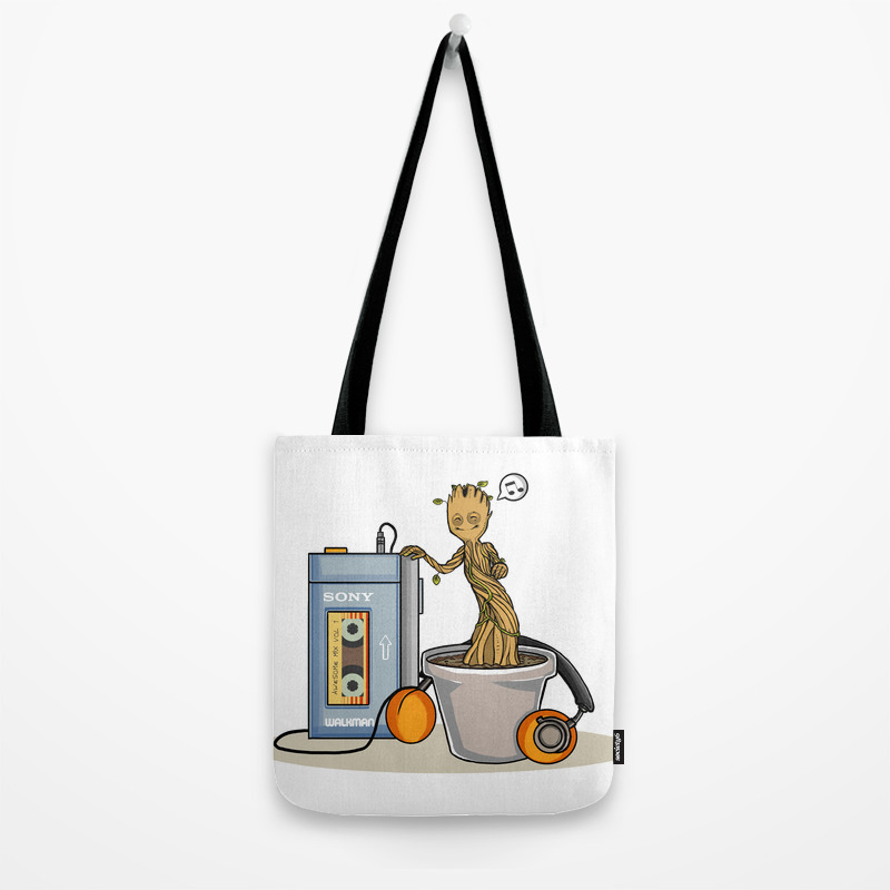 Baby Groot Listening To The Awesome Mix Vol 1 Tote Bag Baby Groot Listening To The Awesome Mix Vol 1 Tote Bag