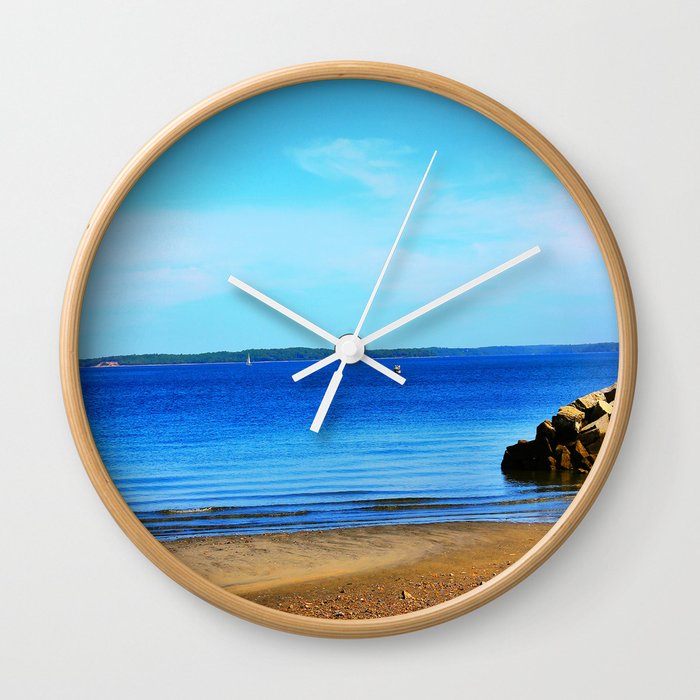 Summer Day Wall Clock by Judy Palkimas Society6