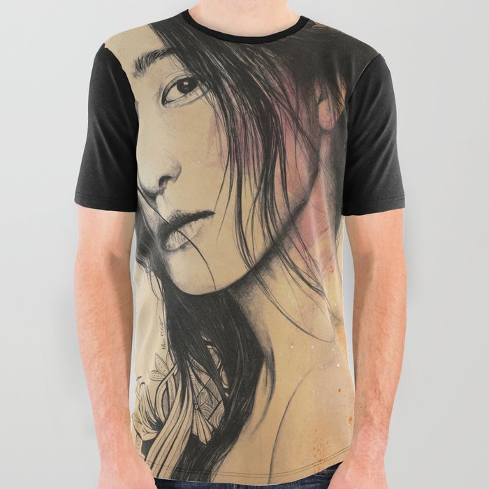 Stoic II | japanese woman with mandalas All Over Graphic Tee