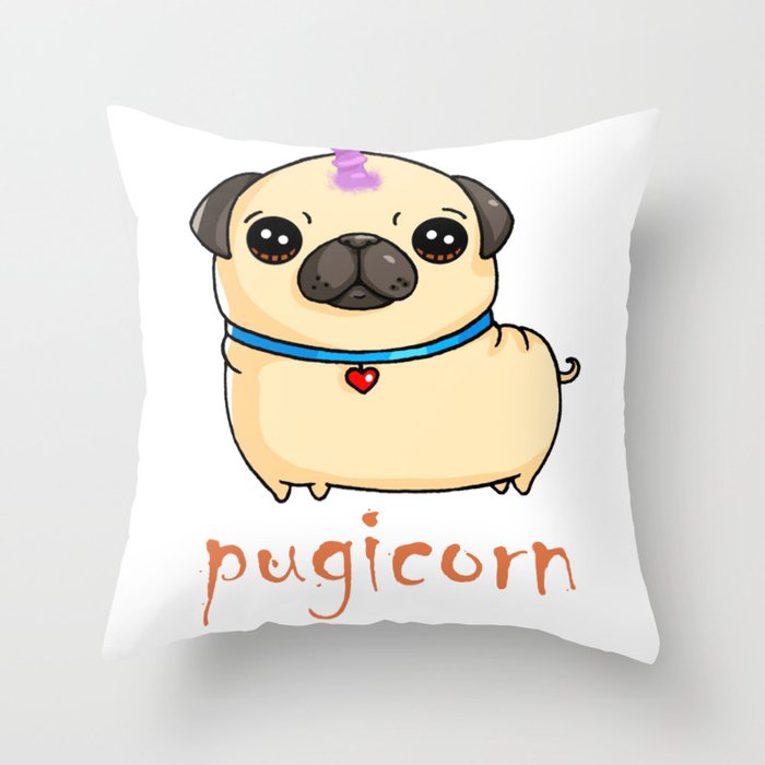 Pugicorn Funny Design For Pug Lovers Dog Lovers Tee Shirt Throw