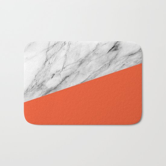 Marble and flame color Bath Mat
