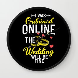 Wedding Officiant Marriage Minister Funny Pastor Wall Clock