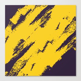 Abstract Charcoal Art Purple Violet Yellow Canvas Print