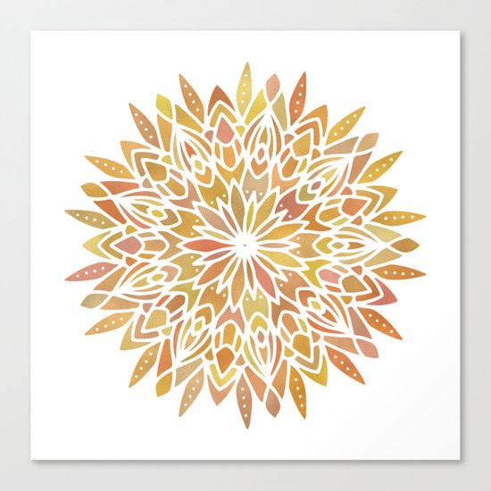 Mandala Desert Copper Gold Canvas Print