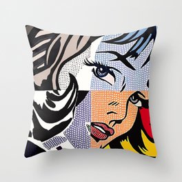 Lichtenstein's Girl Throw Pillow