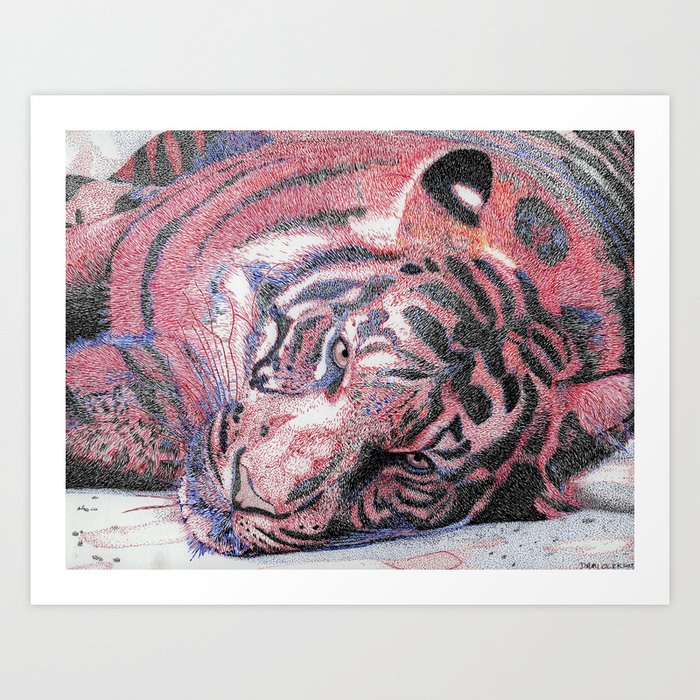 Le Tigre Violet The Purple Tiger Art Print By Dnoink Society6